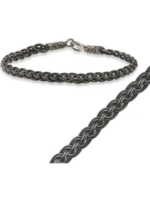 925 Gümüş Kazaziye Örgü 925 Ayar Gümüş Bileklik