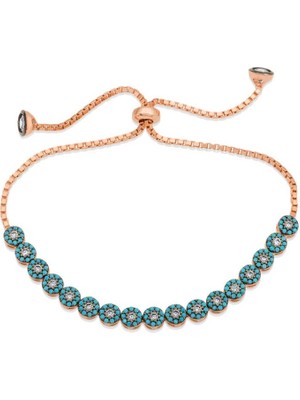 925 Gümüş Firuze Taşlı Asansör 925 Ayar Gümüş Bileklik