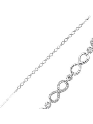 925 Gümüş Sonsuzluk Sıra  925 Ayar Gümüş Bileklik