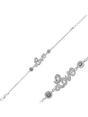 925 Gümüş Love  925 Ayar Gümüş Bileklik