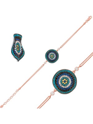 925 Gümüş Nazar Dalgalı Desen 925 Ayar Gümüş Bileklik