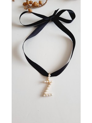 Petek Aksesuar Z Harf Tarz Incili Kurdela Choker Kolye