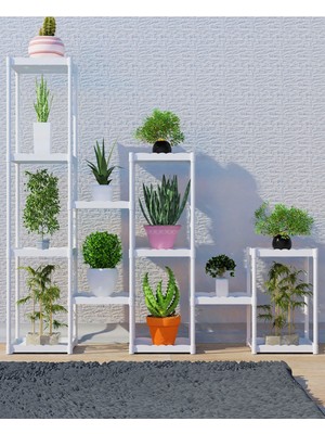 Armarks 12 Raflı Saksılık, Kış Bahçesi, Dekoratif Plastik Çiçek Saksılığı, Çiçek Saksı Standı