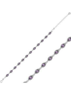 925 Gümüş Su Yolu Markiz 925 Ayar Gümüş Bileklik