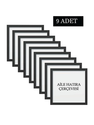 Özcanlar Çerçeve 9 Adet  Aile Çerçeve Seti Tablo Seti Boş Çerçeve Masa Üstü Çerçeve  Hediyelik Çerçeve