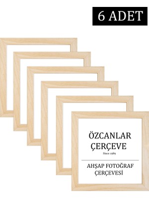 Özcanlar Çerçeve 6 Lı Aile Ahşap Çerçevesi Ahşap Resim Çerçevesi 20X20 30X30 40X40 15X21  30X40 Doğal Ahşap Çerçeve