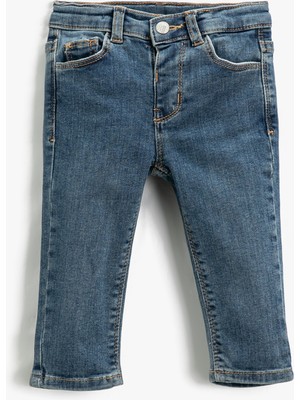 Koton Slim Fit Kot Pantolon Rahat Kesim Cepli