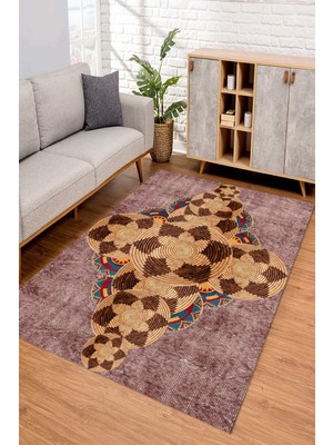 Napoli Home Dijital Kaymaz Taban Yıkanabilir Renkli Salon Halısı Mutfak Halısı Yolluk ND-SD-367