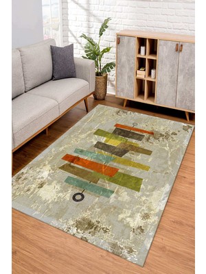 Napoli Home Dijital Kaymaz Taban Yıkanabilir Renkli Salon Halısı Mutfak Halısı Yolluk ND-SD-371