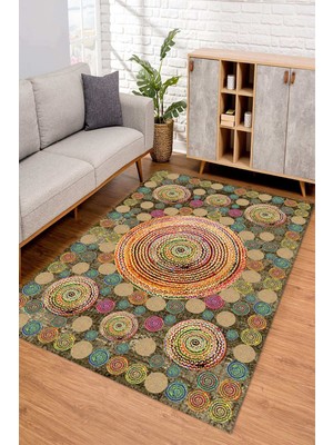 Napoli Home Dijital Kaymaz Taban Yıkanabilir Renkli Salon Halısı Mutfak Halısı Yolluk ND-SD-288