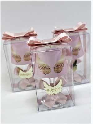 Tiem Concept Pudra Melek Kanadı Baskılı Hediyelik Abajur Mumluk (10 Adet )