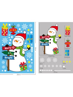 Cloud Yılbaşı Sticker Yılbaşı Baba Kardan Adam Noel Ağacı Kar Tanesi Tekrarlanabilir Sticker Cam Pencere Yılbaşı Dekorları (Yurt Dışından)