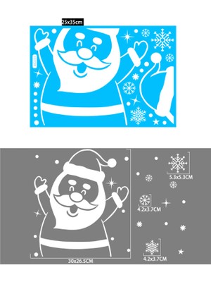 Cloud Yılbaşı Sticker Beyaz Noel Baba Kardan Adam Elk Kar Tanesi Sticker Cam Pencere Yılbaşı Süsleri (Yurt Dışından)