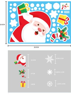 Cloud Yılbaşı Sticker Noel Baba Snowman Elk Gönder Hediye Snowflake Pvc Sticker Cam Pencere Yılbaşı Süsleri (Yurt Dışından)