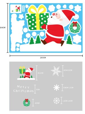 Cloud Yılbaşı Sticker Noel Baba Snowman Elk Gönder Hediye Snowflake Pvc Sticker Cam Pencere Yılbaşı Süsleri (Yurt Dışından)