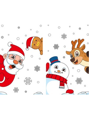 Cloud Yılbaşı Sticker Noel Baba Elk Bisküvi Kardan Adam Kar Tanesi Sticker Cam Pencere Yılbaşı Dekorları (Yurt Dışından)