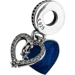 Kayan Yıldız ve Kalp Charm | 925 Ayar Gümüş