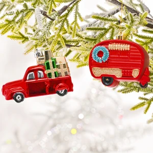 Karaca Home New Year Yeni Yıl 2 Parça Truck & Caravan Ağaç Süsü Seti
