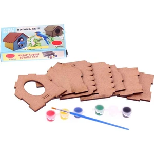 Boyanabilir Ahşap Kuşevi Yapım ve Boyama Seti