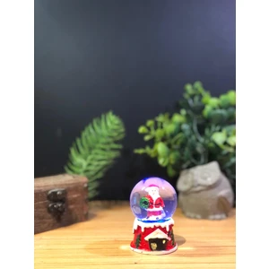 Noel Baba Yılbaşı Temalı  Işıklı  Kar Küresi Minik Boy  6 cm