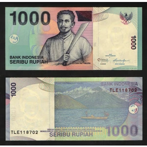 3Alp Koleksiyon Endonezya 1000 Rupi 2013 "çil" Yabancı Eski Kağıt Para
