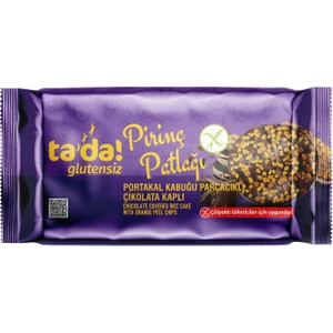 Glutensiz Çikolata Kaplı Portakal Kabuğu Parçacıklı Pirinç Patlağı 84 gr