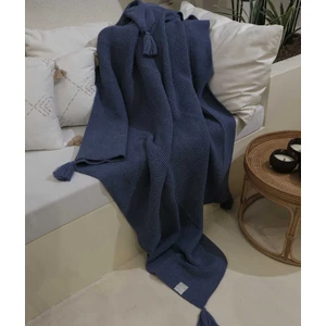 Miel İndigo Kenarı Ponponlu Tv Battaniyesi 130x170 37117