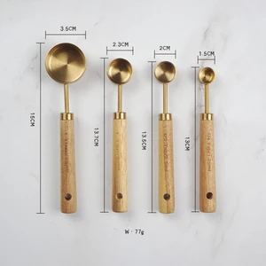 Jh Style Kesoto 4'lü Paslanmaz Çelik Ölçü Kaşığı-Altın (Yurt Dışından)
