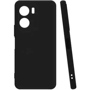 Case 4U Vivo Y16 Kılıf Kamera Korumalı Mat Renkli Yumuşak Kalın Sağlam Silikon Kılıf Biye Siyah