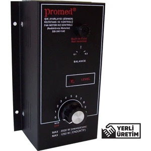 220 V.AC Pano Tipi 2000W Dimmer & Rezistans Isı kontrol & Fan motor devir kontrol.