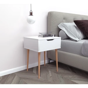 Atlas Tek Çekmeceli Beyaz Komodin