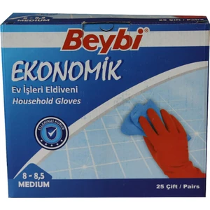 Ekonomik Bulaşık Eldiveni 8 - 8,5 Medium 25 Çift
