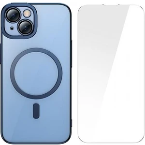 iPhone 14 6.1 Full Kaplama Kırılmaz Ekran Koruyucu ve Magsafe Kılıf, Air Armor Kılıf,sararmaz