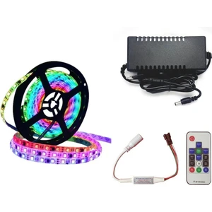 Dora Led WS2811 ARGB Pixel Şerit LED 5m RF Kontrol Devresi+Adaptör