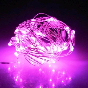 10 Metre Pembe Pilli LED Işık Pembe Yılbaşı Ağacı Işığı Pink Christmas Tree LED Light  Pembe LED Işık