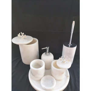 Beyaz Mermer Banyo Seti 7 Li