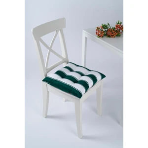 Beta Yeşil Beyaz Pofidik Sandalye Minderi Bağcıklı 40x40cm