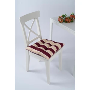 Beta Bordo Krem Pofidik Sandalye Minderi Bağcıklı 40x40cm
