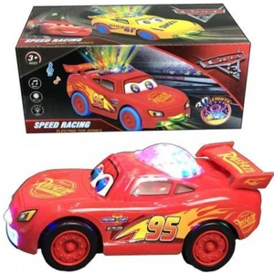 Şimşek Mcqueen Cars Üstü Işıklı Dil Çıkaran Müzikli Araba Sarı