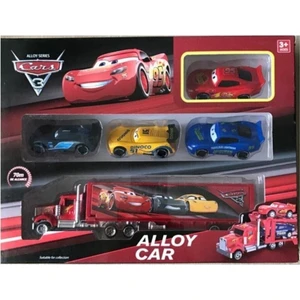 Kırmızı 4 Metal Araçlı Metal Cars Şimşek Mcqueen Tır Kapakları Açılabilen