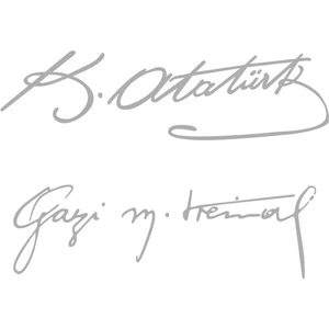 Lizpo Decor Kemal Atatürk Gazi Mustafa Kemal Oto Sticker Arma Gri 20 cm