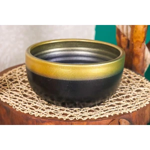 Bitki Tasarımı Ev Dekorasyon Gold Şeritli Siyah Aranjmanlık Sunumluk Bonzai Terracota Toprak Saksı