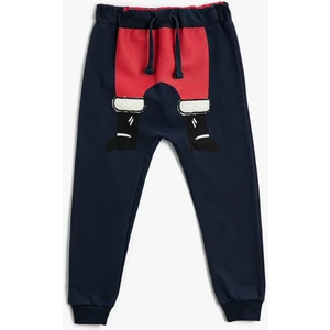 Jogger Eşofman Altı Yılbaşı Temalı Noel Baba Baskılı Beli Bağlamalı