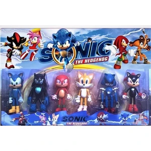6 Lı Oyuncak Kirpi Figür Seti Tails Knuckles