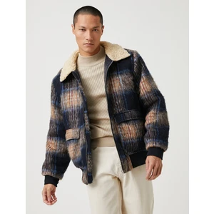 Yaka Detaylı Ceket Cepli Fermuarlı Yumuşak Dokulu