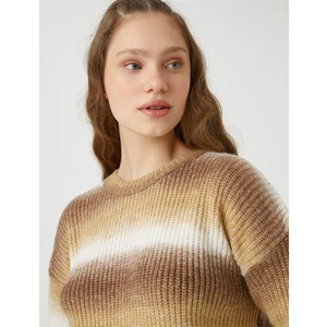 Örgü Kazak Bisiklet Yaka Uzun Kollu Degrade