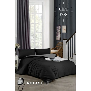 Ely Parker Kolay Ütü 120X200 Tek Kişilik Nevresim Takımı (Gri Lastikli Çarşaf+Yorgan Kılıfı+Yastık Kılıfı)