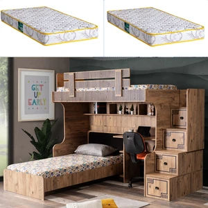 Natural Ranza Karyola Çalışma Masası + 2 Adet Comfort Yatak