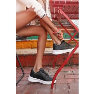 21516 Sneakers Ayakkabı - NKT00674-SIYAH Beyaz-36