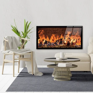 Cam Tablo | Taşlı Şömine Görünümlü |